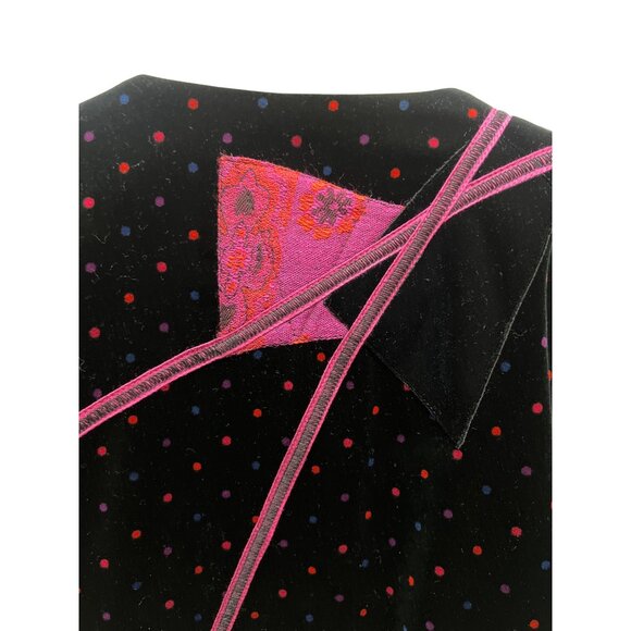 Canvasbacks Vintage 90's Abstract Pink and Black Velvet Blazer Jacket - Picture 7 of 7